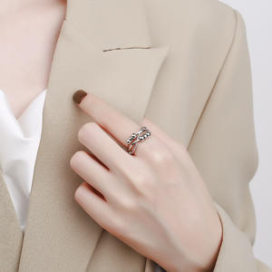 Bague rotative à double couche pour femmes, tendance européenne et américaine, bijoux en laiton tendance, vente en gros - Product Image 3