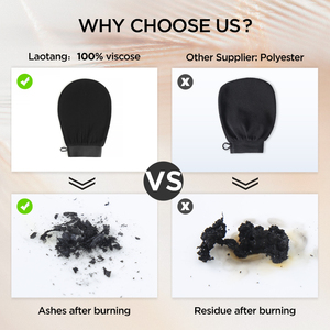 Da chết loại bỏ 100% viscose sợi tự nhiên cơ thể Scrubber tẩy tế bào chết tắm găng tay - Product Image 3