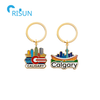 Cadeaux souvenirs de voyage personnalisés Canada Calgary Drapeau Carte Porte-clés Personnalisé Calgary