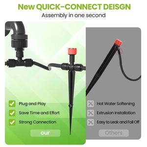 ड्रिप सिंचाई प्रणाली 50 फीट त्वरित कनेक्टर स्वचालित स्प्रिंकलर किट लॉन बिस्तर बाहरी ग्रीनहाउस 1/4 "ट्यूबिंग - Product Image 3