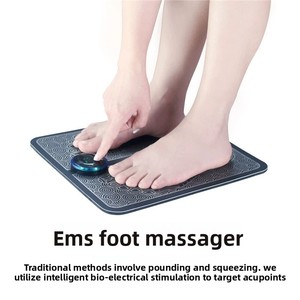 8-Level Strength EMS Foot Massager Cushion 6 Massage Modes Foldable Portable <b>Electric</b> Foot <b>Pad</b> for Muscle Relief & Blood Flow - Product Image 4