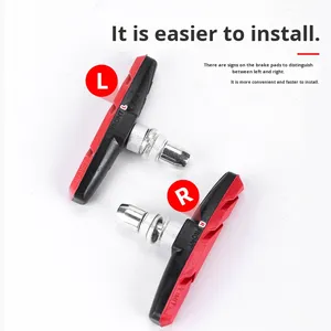 Plaquettes de frein de vélo en caoutchouc antidérapantes, insonorisées, durables, sans <span class=keywords><strong>amiante</strong></span>, avec entretoise à écrou hexagonal, kit d'accessoires pour freins V-Brake pour VTT et vélo de route - Product Image 4