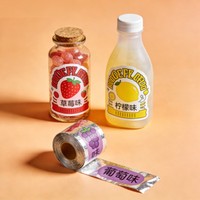Autocollants en papier adhésif de couleur personnalisables pour aliments et bonbons - Rouleau - Étiquettes durables, écologiques et imperméables pour bouteilles en plastique