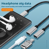 Kabel Data Konverter OTG Tiga-dalam-Satu Satu-dalam-Satu Tipe-C Paduan Aluminium Baru, Output Wanita, Transmisi Ponsel, Hub USB