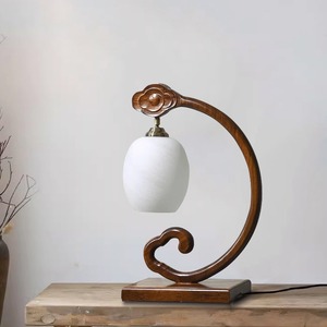 Lámpara de Noche Moderna de Estilo Chino Wabi-Sabi, Adorno Nostálgico Retro de Madera Maciza para Sala de Estar, Dormitorio u Hotel - Product Image 4