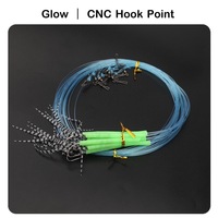 Ensemble de pêche Sabiki robuste avec 3/5/10 hameçons, lumineux, anti-torsion, avec mousqueton pivotant et perles phosphorescentes pour la pêche en mer depuis un bateau