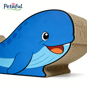 Wholesale Blue Whale Shape Modern <strong>Cat</strong> Scratcher Board Eco-Friendly Corrugated Cardboard Sustainable Durable Carton Packaging - Product Image 3