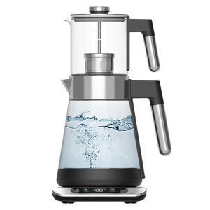 핫시 저그 사모바르 물 보일러 주전자 러시아 터키 이중 유리 냄비 1.6L + 0.8L 거품 차 기계 메이커 차 주전자 유리 - Product Image 1