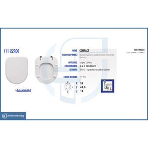 Couvre-siège de toilette compact Bianco Copriwater pour Vaso - Product Image 2