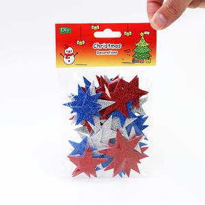 Autocollants en mousse en forme d'étoile pailletée patriotique, 50 pièces, rouge, bleu, argent, autocollants en mousse <span class=keywords><strong>EVA</strong></span> en forme d'étoile, décoration murale, artisanat, fournitures artistiques - Product Image 4