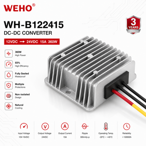 Convertitore DC-DC Boost 12V-24V 15A 360W ad Alta Potenza IP68 Impermeabile, Alimentatore Switching Step-Up per Veicoli, Imbarcazioni, Nautica, Camper - Product Image 1