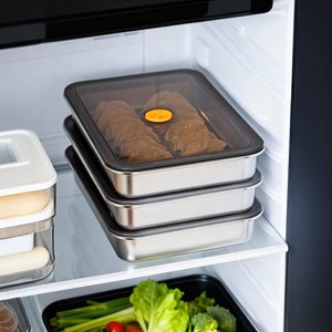 Dumpling Storage <b>Box</b> 304 Stainless Steel Airtight Rectangular Food Container For Refrigerator <b>Freezer</b> - Product Image 1