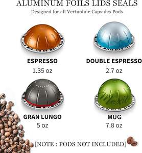 Couvercles autocollants pour capsules de café de 63 mm, scellés en aluminium, pour capsules <span class=keywords><strong>Nespresso</strong></span> Vertuoline - Product Image 4