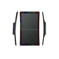 Pantalla táctil curvada multitáctil capacitiva 3M de 43 pulgadas, monitores de pantalla táctil para videojuegos con borde de luces Led
