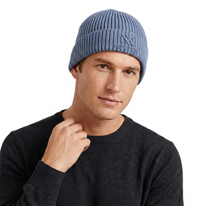 Gorro unisex para adultos, gorro de invierno de algodón tejido, gorro de invierno informal con logotipo bordado, gorro para hombre - Product Image 1
