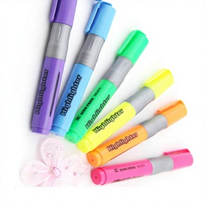 Set di 6 Evidenziatori a Punta Scalpello, Pennarelli Fluorescenti Permanenti per Ufficio, Scuola, Appunti, Libri di Testo, Cancelleria - Product Image 1