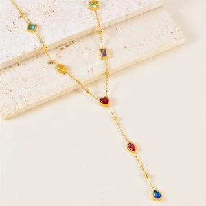 <span class=keywords><strong>Collier</strong></span> clavicule haut de gamme français, chaîne de luxe légère, boucles d'oreilles en forme de cœur, goutte d'eau, élégant, raffiné, <span class=keywords><strong>collier</strong></span> en acier inoxydable - Product Image 4