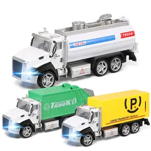 1:42 City Express Car Model City Sprinkler Simulation City Garbage Truck Alloy Car Model Sound and Light Car Toy For Kids