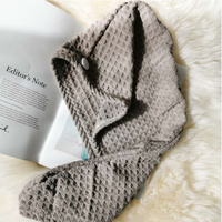 Microfibre rose à séchage rapide, microfibre résistante aux taches, vente en gros, serviettes pour cheveux, enveloppe, étiquette personnalisée pour cheveux