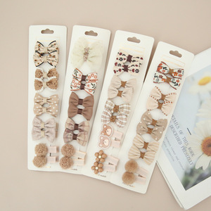 Набор из 10 милых коричневых заколок для волос с бантом для девочек 5 см - Product Image 2