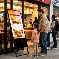 HRAY Pantalla Digital Android de 55 Pulgadas con Marco en A, Contraste 1200:1, para Mostrar Información de Platos Calientes en Restaurantes, Compatible con OEM y ODM