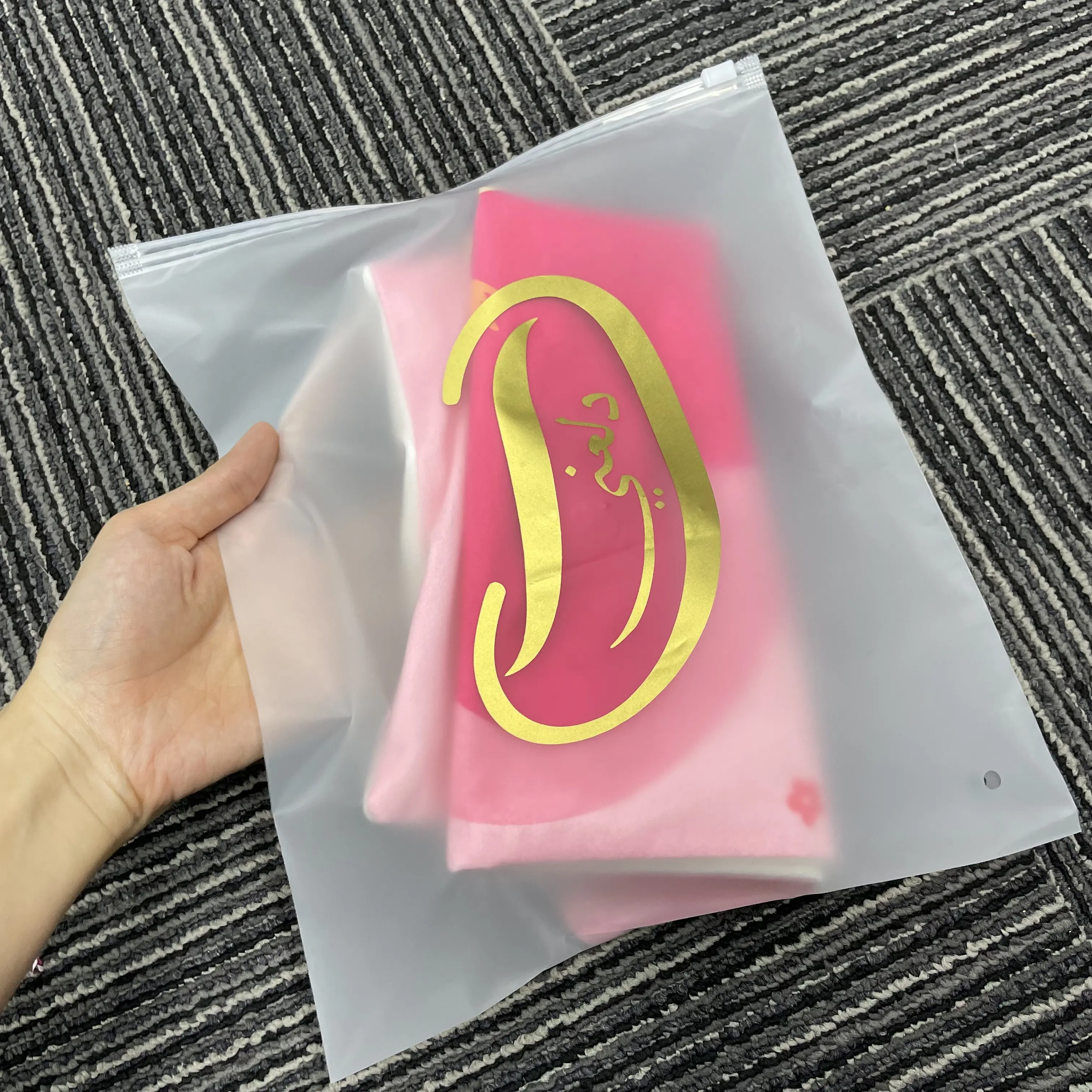 Low Moq Transparent Frosted Zip Lock Bags Plastic Clothing Packaging PVC Zipper Bag With Custom Logo