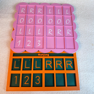 Tavola di Pratica per Mahjong Stampata in 3D, Vassoio per l'Ordinamento delle Tessere Numerate LR, Piastra di Posizionamento per l'Allenamento dei Principianti - Product Image 1
