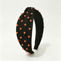 Nouveau design de bandeau orange perlé noué, accessoire de cheveux pour les fêtes, bandeau baroque pour femmes