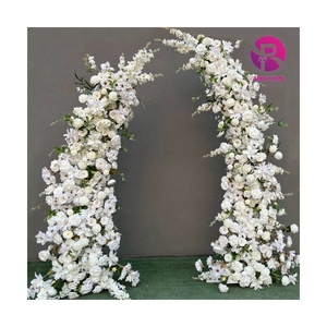 Wedding Stage Arch Backdrop Decoration Silk Flower Arrangement Floral Garland <strong>Moon</strong> <strong>Gate</strong> Red Rose Arch Artificial Flower - Product Image 5