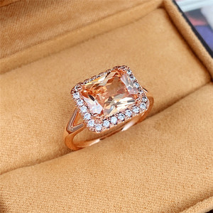 Anello con pietra ovale gialla per donna, pietra principale 8x10, elegante gioiello da dito alla moda - Product Image 5