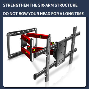 Support <span class=keywords><strong>TV</strong></span> articulé à mouvement complet 55-90 pouces, <span class=keywords><strong>pivotant</strong></span>, inclinable, extension facile, installation facile, max. 70 kg - Product Image 5