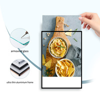 Cadre de menu LED ultra-fin A1 A2 A3 A4, boîte à lumière mince avec forme rectangulaire à clipser pour la publicité