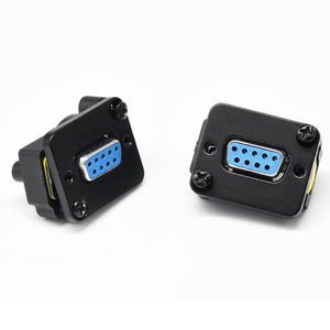 مقبس تسلسلي صناعي <span class=keywords><strong>RS232</strong></span> موصل 9 دبوس DB9 أنثى إلى أنثى مع قبعات سيليكون موصل لوحة VGA لحام - Product Image 4