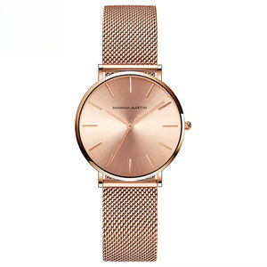 Reloj de Lujo Hannah Martin para Mujer, Deportivo, Resistente al Agua, con Movimiento de Cuarzo, Caja de Aleación de 18 mm, Correa de Acero Inoxidable, Diseño Minimalista y Ejecutivo - Product Image 1