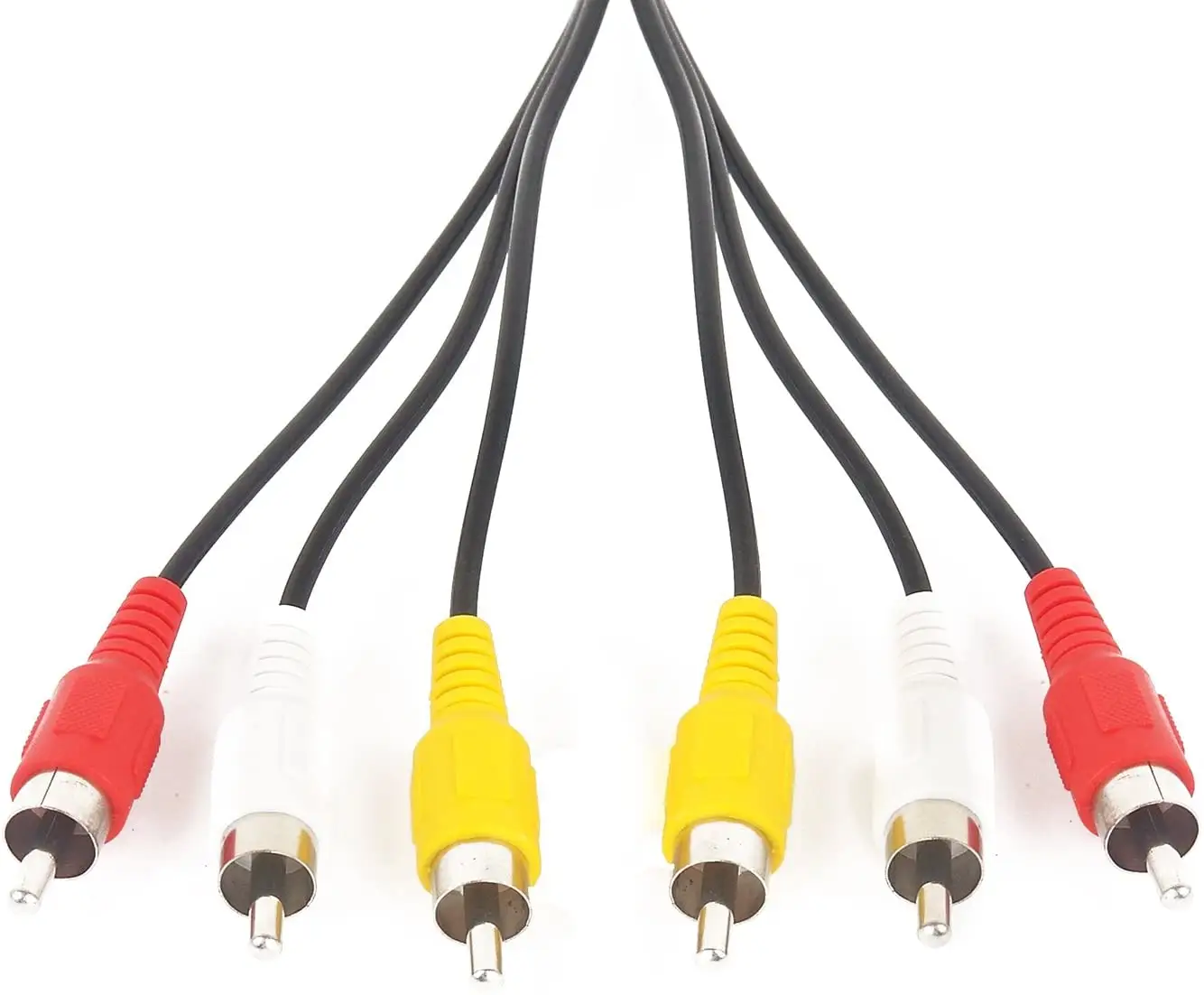 Cabo de vídeo áudio 5 pés rca para rca, m para m 3rca, composto, cabo av para tv dvd vcd