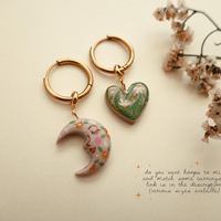 Colgante con Encanto de Lazo y Luna DIY de Cobre Pintado con Goteo de Aceite, Certificación CE y Venta al por Mayor de Fábrica