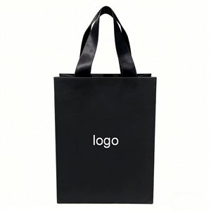 Custom Private Black Personalised Luxury Retail Shoes Cardboard Shopping <b>Gift</b> Paper <b>Bags</b> with Handle logo Print for Boutique - Product Image 2