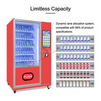 Distributeur automatique de boissons réfrigérées avec compresseur de marque, paiement par pièces/espèces/cartes, distributeur intelligent, prend en charge l'affichage multilingue