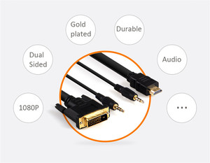 SaiKang mở rộng pc thế giới kép liên kết chuyển đổi hd màn hình máy tính 3.5 mét stereo <span class=keywords><strong>hdmi</strong></span> to <span class=keywords><strong>dvi</strong></span> kết nối cáp tín hiệu - Product Image 1