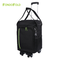 Fondofold CL0268 Portable étanche pique-nique Camping étanche isolé pliable chariot à glace roulant sac isotherme avec roues