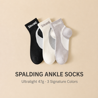 Calcetines Deportivos para Niños y Adolescentes, 47g, Ligeros, de Algodón/Nailon/Spandex, Calcetines de Tobillo Transpirables de Secado Rápido, con Suela Acolchada, Ecológicos, Elásticos en Cuatro Direcciones