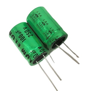 Condensateur électrolytique non polaire <span class=keywords><strong>ELUM</strong></span> Green Authentic Audio Frequency Division NP 250v 100uf 18X30mm - Product Image 1