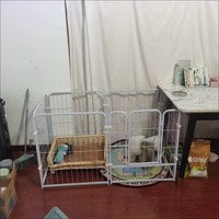 Parc pour chien en métal robuste, pliable, 6 panneaux, clôture d'exercice pour animaux de compagnie avec porte, pour intérieur et extérieur, pour chiens de petite et moyenne taille