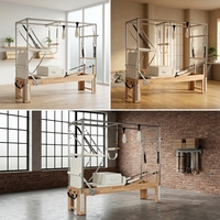 Cama Cadillac Multifuncional 3 en 1: Equipo de Pilates de Madera de Roble Resistente, Ideal para Estudios en Casa y Gimnasios