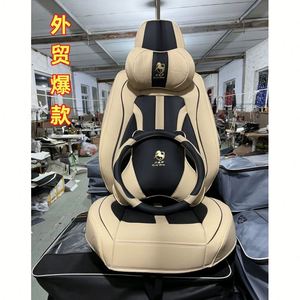 Coussin de <span class=keywords><strong>siège</strong></span> arrière de voiture OLIVER en cuir pleine fleur de luxe, motif <span class=keywords><strong>cheval</strong></span> doré, toutes saisons, pour le commerce extérieur - Product Image 2