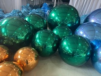 Grande sphère miroir gonflable en PVC dorée, boule laser LED, étanche, résistante au soleil, logo personnalisé, décoration lumineuse disco, ballon