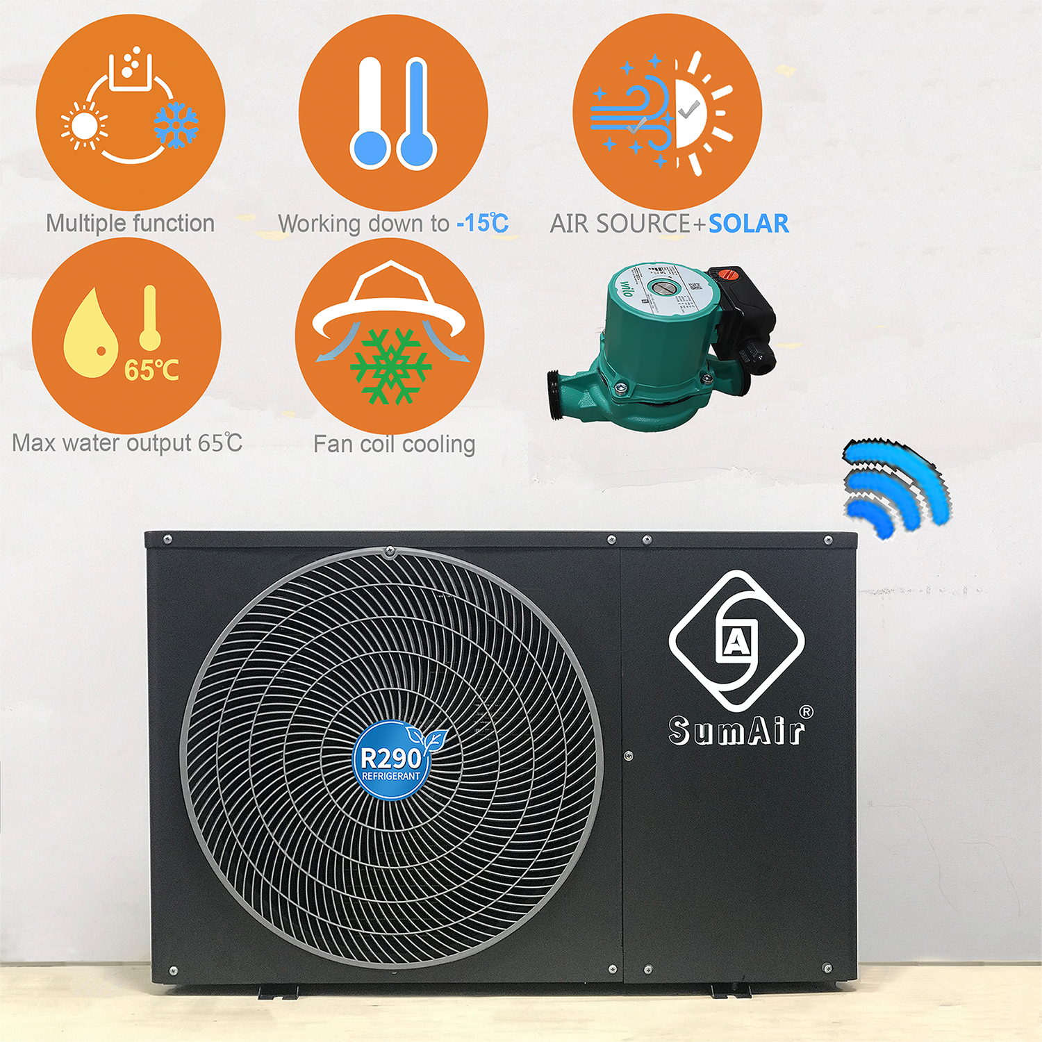 Best COP R290 Gas 70D ErP DHW Air to Water Heater Thermal Pump 10kw12 Air Chilling Hybrid Solar Coil Heated Cylinder Tank Boiler