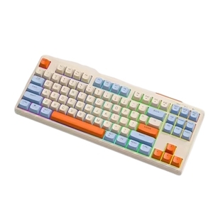 Gratis Wolf M87 Keyboard mekanis nirkabel, Mode ganda lampu pelangi 2.4G + BT5.0 kantor Slient 87 tombol - Product Image 1