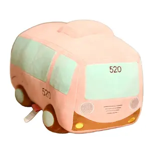 도매 주문 디자인 재미있은 견면 벨벳 박제 귀여운 사랑스러운 장난감 버스 차