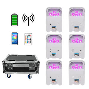 6*18W <span class=keywords><strong>LED</strong></span> batterij-aangedreven <span class=keywords><strong>Par</strong></span>-lamp RGBWA+UV 6in1 draadloze WIFI uplight voor podium, disco, kerstfeest, DJ-verlichting - Product Image 1